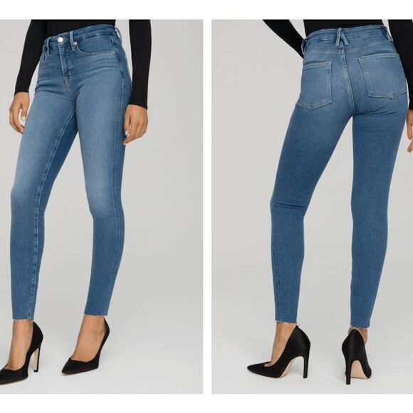 Good American Good Legs Skinny Jeans Raw Hem Size  6 / 28 - Picture 1 of 14